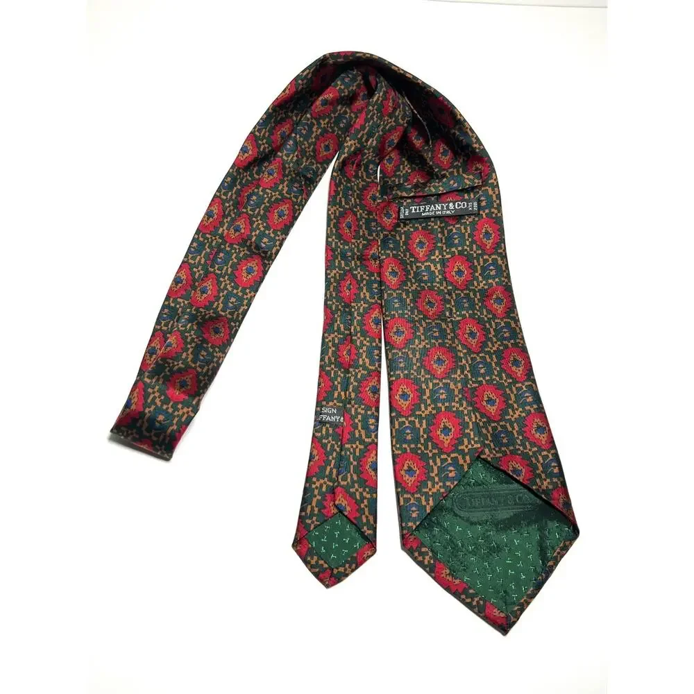Tiffany & Co. LN Multicolor Print 100% Silk Tie Necktie 57
